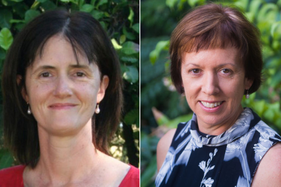 Anna Padovan and Karen Gibb head and shoulders with green leafy backgrounds