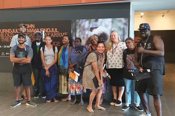 ANKA Arts workers extension program visits the CDU Art Gallery