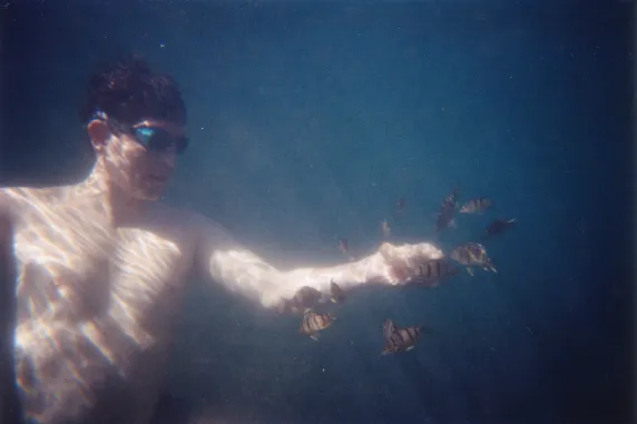 Norman Evans - diving in Berry springs - NT