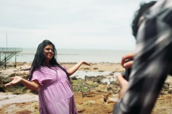 Harnika at the beach
