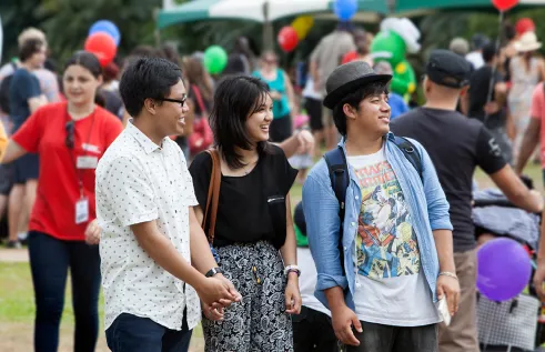 Three students at open day