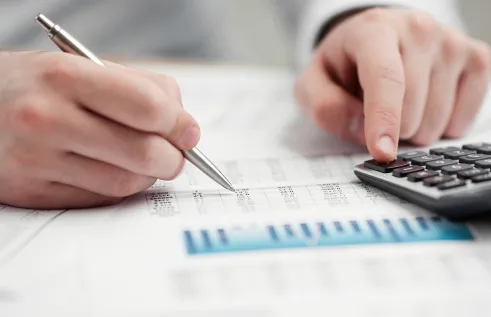 Person using a calculator