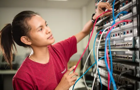 Woman working in Information Technology