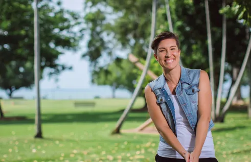 CDU student in the park