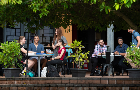Students at Casuarina cafe