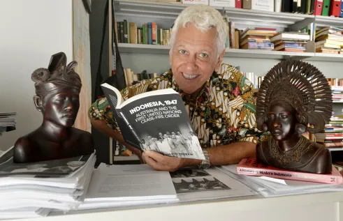 Steve Farram with his latest book.