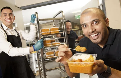 Kindness Shake organisers and volunteers (from left) Ben Poveda-Alfonso, Romal Shrestha and Nagendra Timilsina 