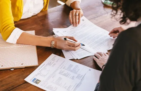 Papers for a job interview