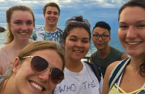 CDU STUDENT Muriel1 with friends at the beach 