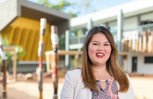Female student smiling