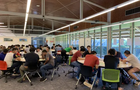 Group of students in workshop