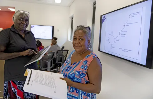 Joy Bulkanhawuy and Brenda Muthamuluwuy