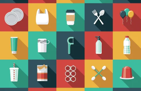 single use plastic - illustrations