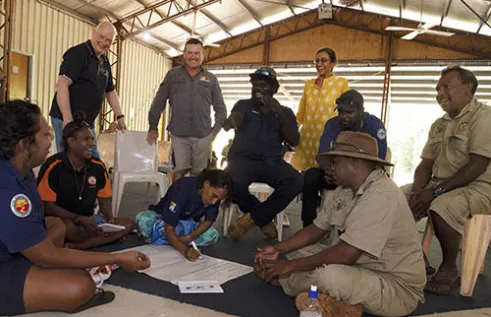 Community rangers and CDU staff at the leadership workshop