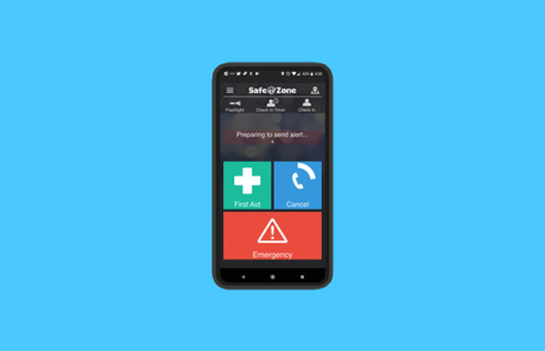 Safezone app on a smartphone