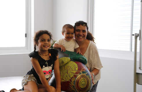 Kyleigh and daughters involved in Molly Wardaguga Centre research on Indigenous birthing IBUS