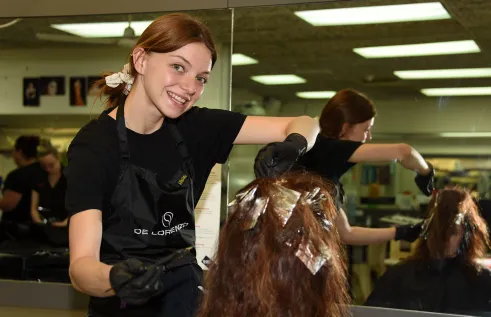 Hairdressing apprentice Aimee Sawtell