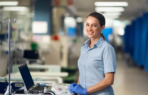 CDU nursing student Robyn Bennett in the hospital