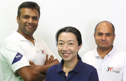 Charles Darwin University IT Code Fair Team members Drs Sami Azam,  Cherry Narumon Sriratanaviriyakul and Bharanidharan Shanmugam who are one of three CDU teams to receive a citation at the Australian Awards for University Teaching
