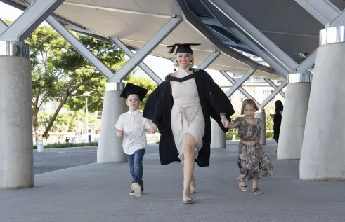 Mum of two on graduation day