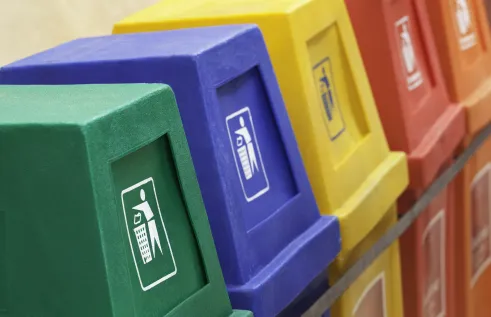 colorful bins