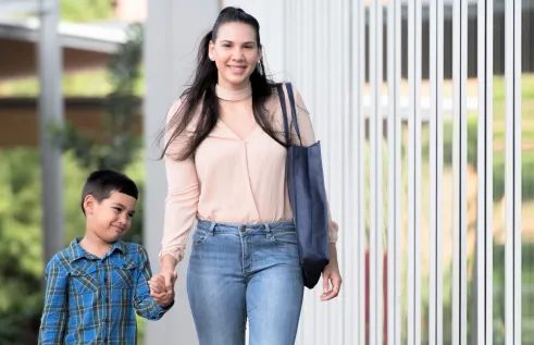 CDU engineering and TEP student Rikki with her son