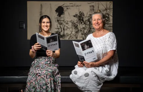 curator-dr-joanna-barrkman-and-arts-student-kezia-dilettoso