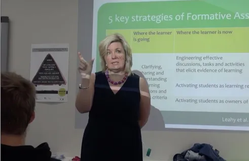 Alumni awards finalist Dr Anna Fletcher teaching