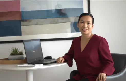 Nezily studying and working