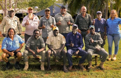 Marine rangers and trainers collaborate in the Certificate III in Fisheries Compliance run for the first time by Charles Darwin University (CDU). 