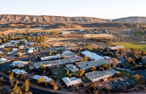 Aerial view of CDU Alice Springs campus