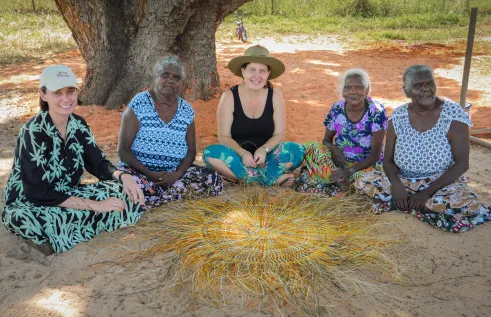 Women discussing First Nations maternity services. 