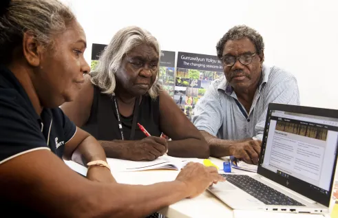 Group of students doing assignment
