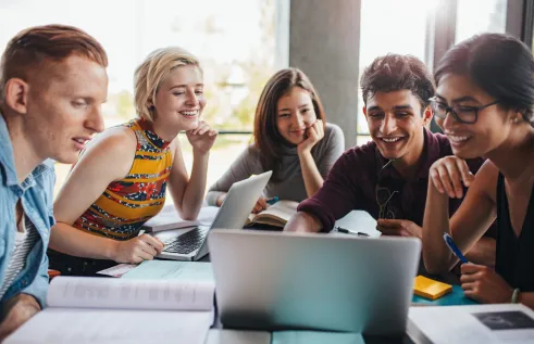 Students studying together