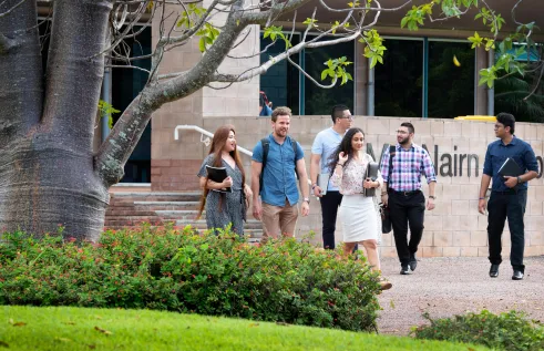 Students walking from Mal Nairn
