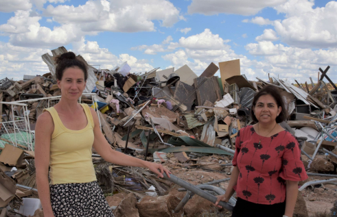 ​CDU researchers Dr Deepika Mathur (right) and Ellie Norris have identified a range of options to help very remote communities more effectively tackle waste management.