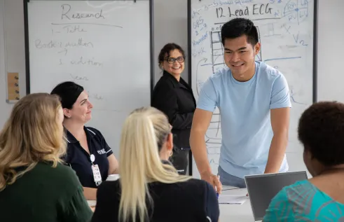 students on sydney campus in groupwork