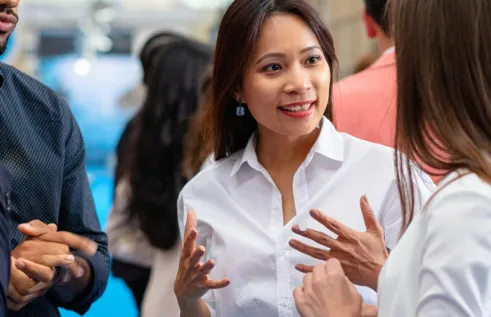 public policy students in discussion