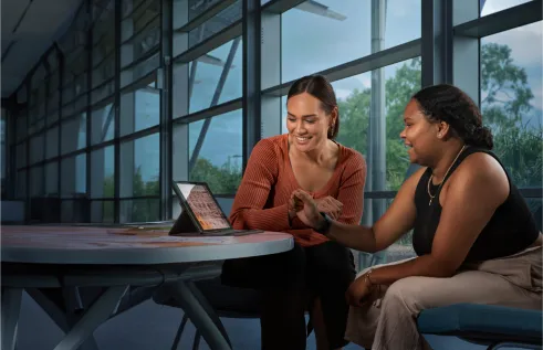 Teegan studying with friend