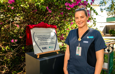 Healthcare professionals like Charles Darwin University (CDU) nursing graduate Zoe Boyle have been recognised for their dedication in a formal plaque at Darwin Private Hospital.