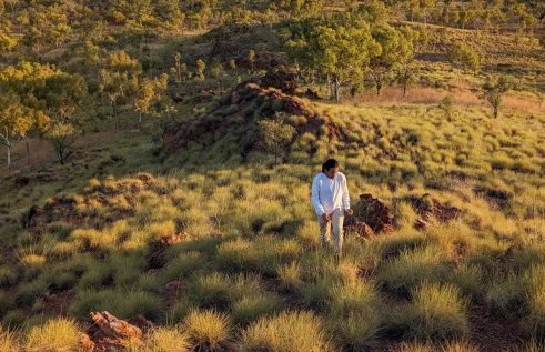 Aasish adhikari researching in West Kimberly. Photo taken by Rohan Fisher