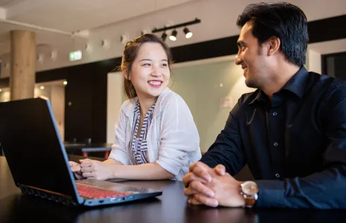 Accounting students on campus