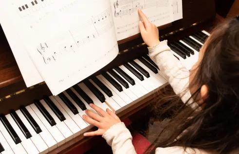 Girl playing piano