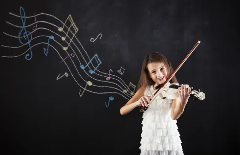 Girl playing violin