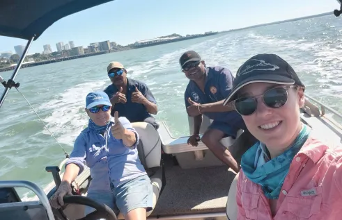 Dr Carol Palmer (left) and James DeSantis (far left) will speak at the Museum and Art Gallery of the Northern Territory this week. 