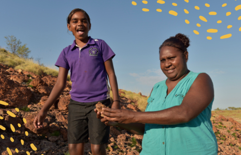Aboriginal child and teacher learning on country 