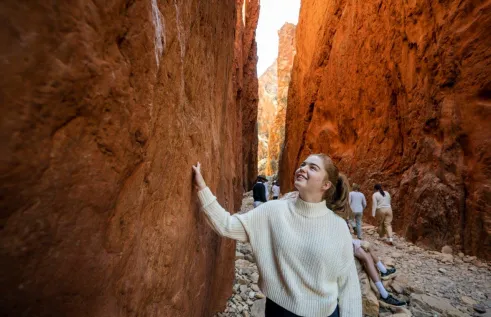Students exploring Standley Chasm