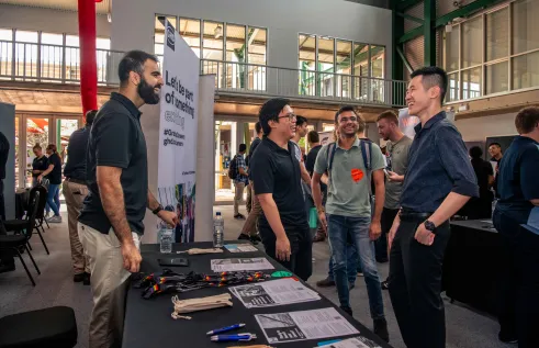 Student at careers fair