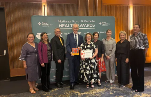  The team from CDU Faculty of Health in Canberra to receive award.