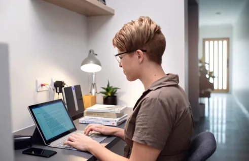 Student having an online appointment